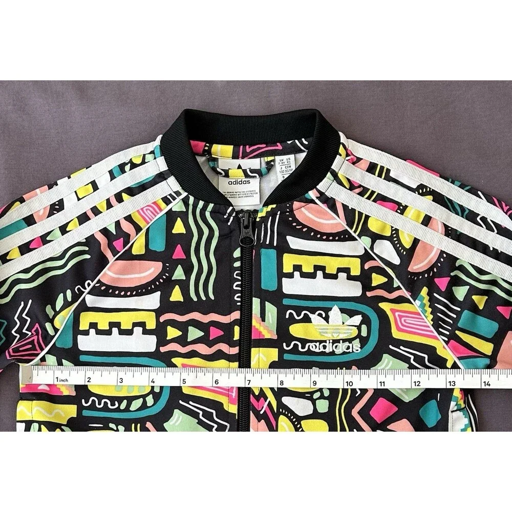 Adidas Girls XS Multicolor Geometric Full-Zip Track Jacket, Long Sleeve NWOT